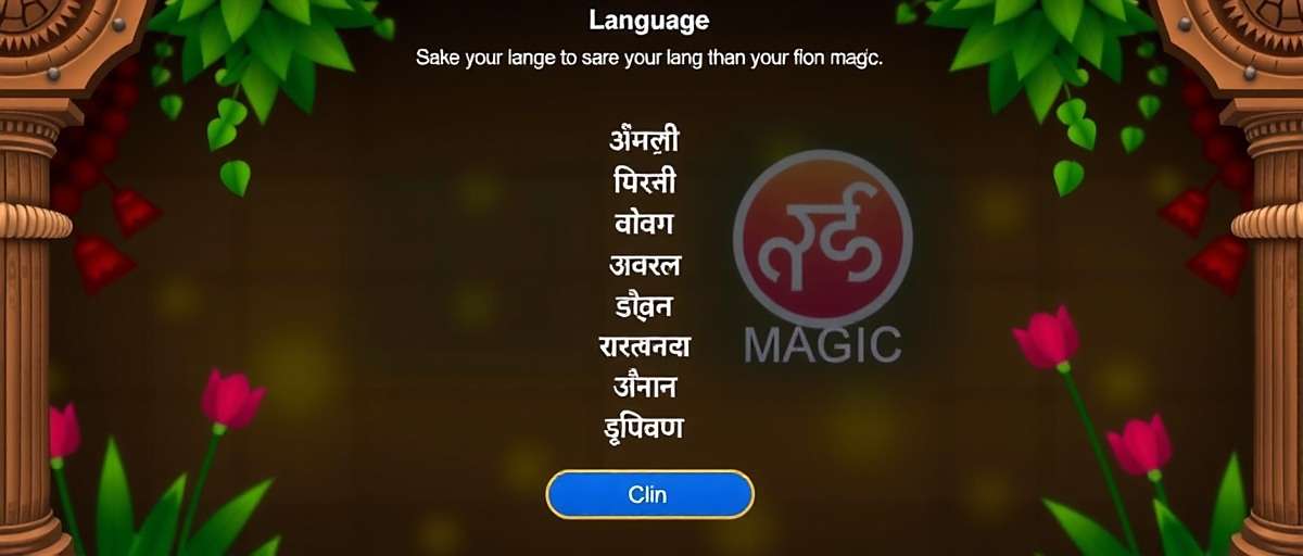 Miyapur Magic Language Support Miyapur Magic language selection screen showing various Indian language options